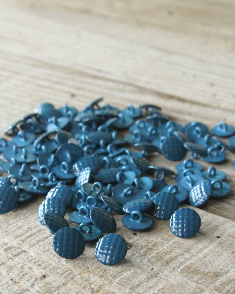 Boutons Damier Bleu Pétrole Eglantine et Zoe a coudre