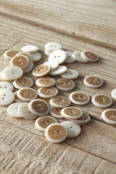 Boutons Duo doré à paillettes Eglantine et Zoe