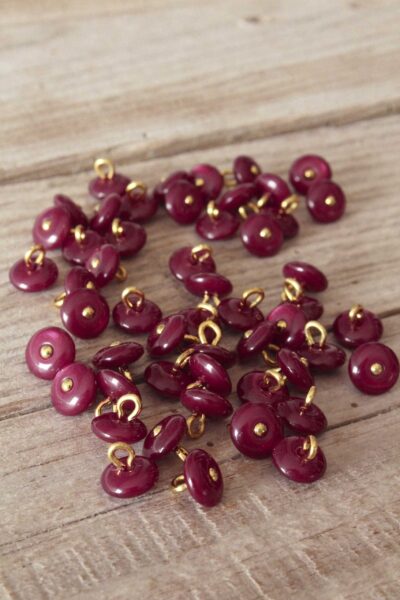 Boutons Perla Bordeaux Eglantine et Zoe a coudre