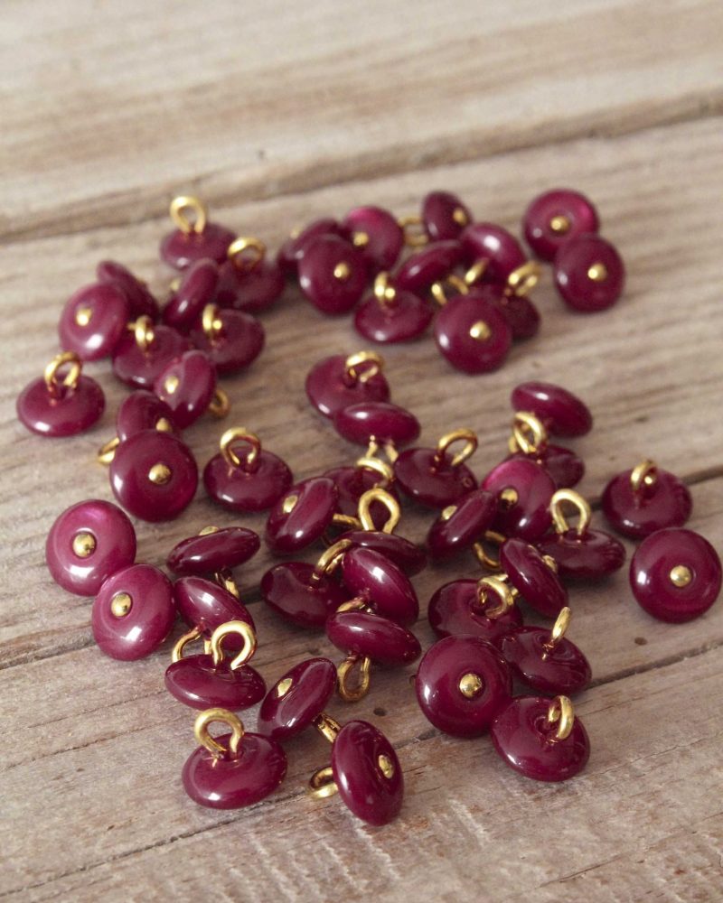 Boutons Perla Bordeaux Eglantine et Zoe a coudre