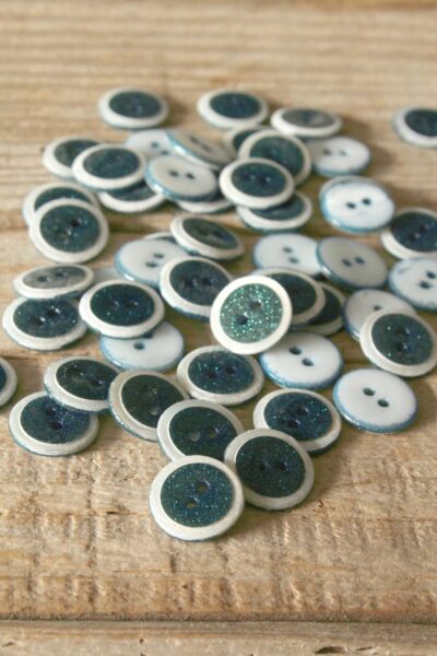 Boutons Duo Vert Emeraude Eglantine et Zoe a coudre