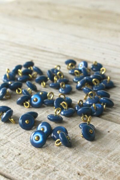 Boutons Perla Bleu Pétrole Eglantine et Zoe a coudre