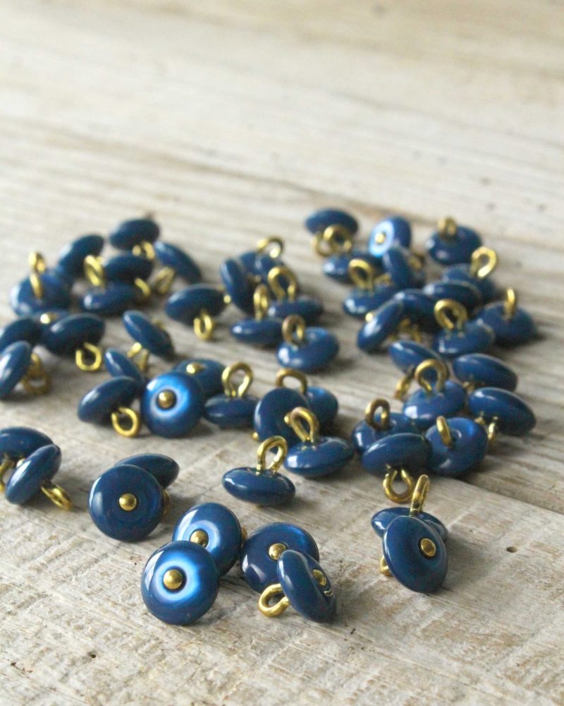 Boutons Perla Bleu Pétrole Eglantine et Zoe a coudre