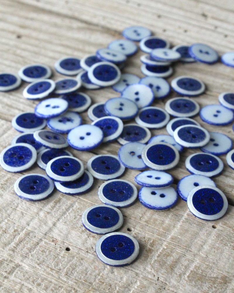 Boutons Duo Bleu Royal Eglantine et Zoe a coudre