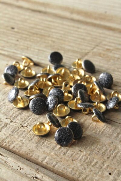 Boutons Shiny anthracite à paillettes Eglantine et Zoe