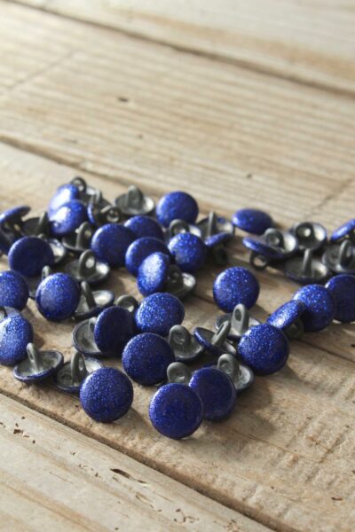 Boutons Shiny Bleu Royal Eglantine et Zoe a coudre