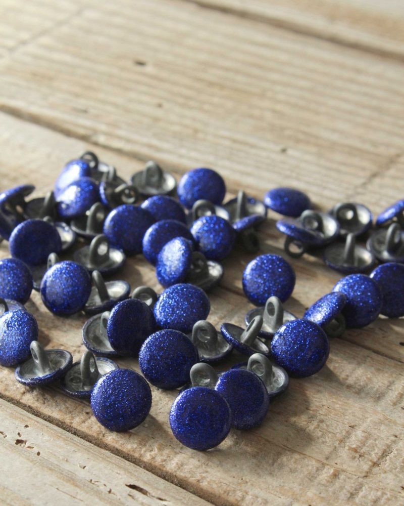 Boutons Shiny Bleu Royal Eglantine et Zoe a coudre
