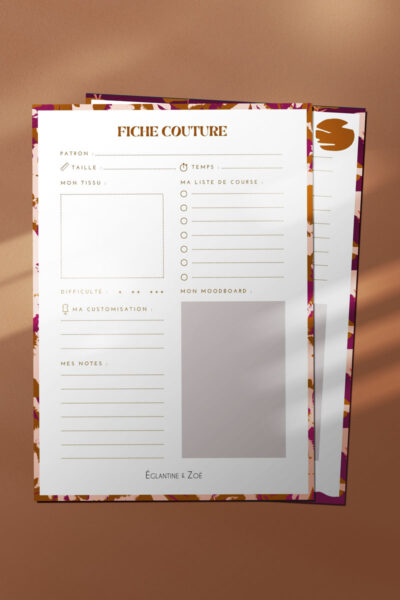 pack papeterie passion caramel A4 a imprimer avec motif Flora caramel et Solis Caramel eglantine et zoe
