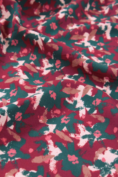 tissu viscose edel rouge brique églantine et zoé fabriqué en France