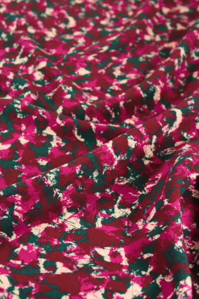 tissu viscose imprimée granite bordeaux églantine et zoé pour coudre des robes chemises blouses jupes pantalons fluides