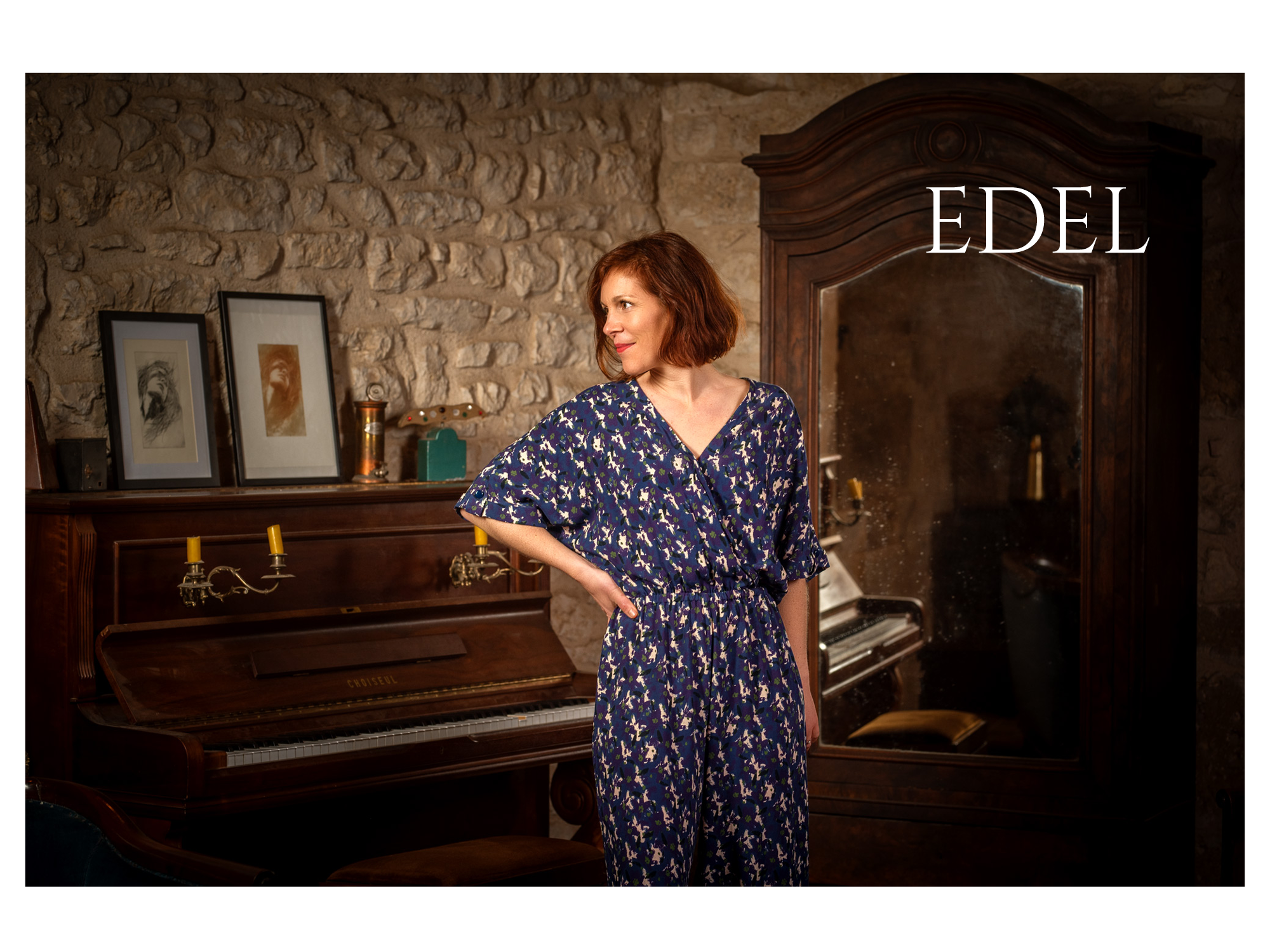 lookbook collection L'écrin Eglantine et Zoé tissu viscose edel bleu atlantique