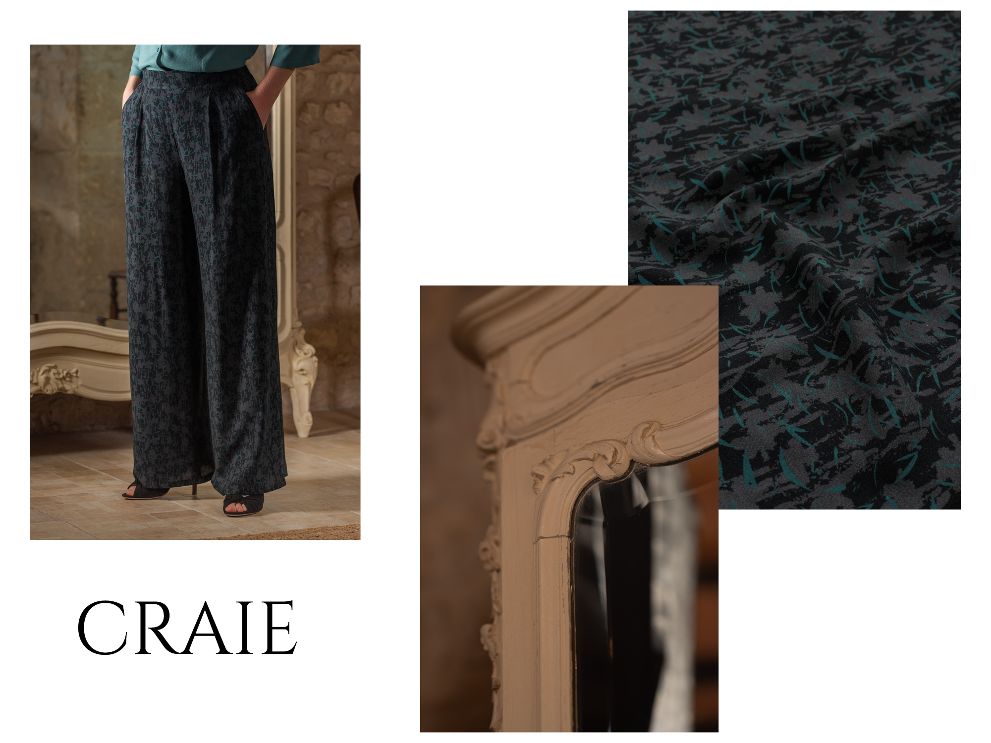 lookbook collection L'écrin Eglantine et Zoé tissu viscose craie dark