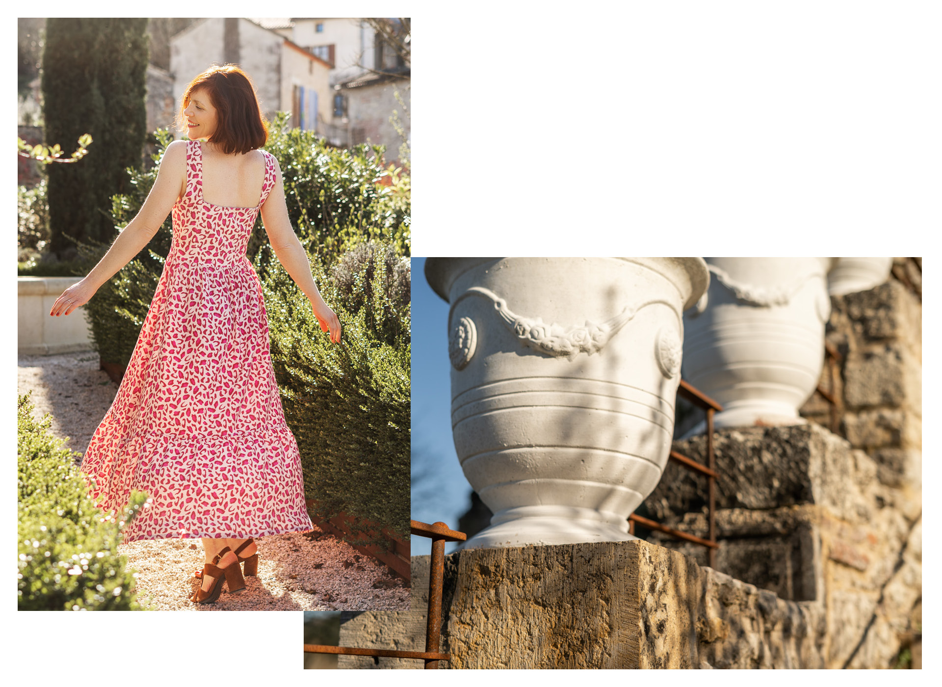 lookbook bagheera collection tissus léopard Eglantine et Zoé viscose bagheera rouge grenade