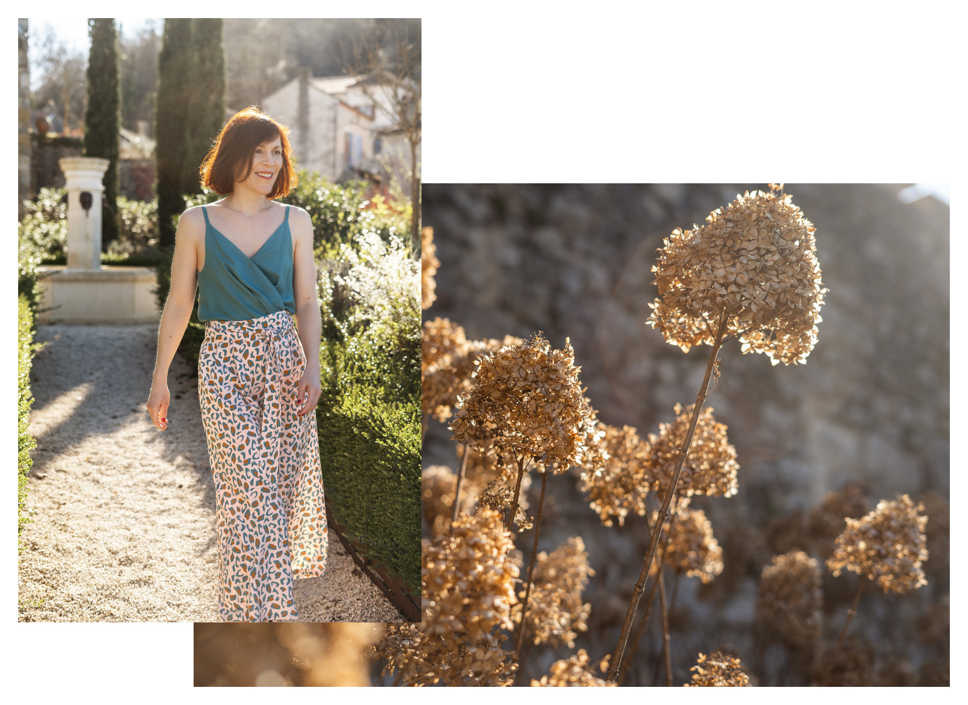 lookbook bagheera collection tissus léopard Eglantine et Zoé viscose bagheera vert eucalyptus