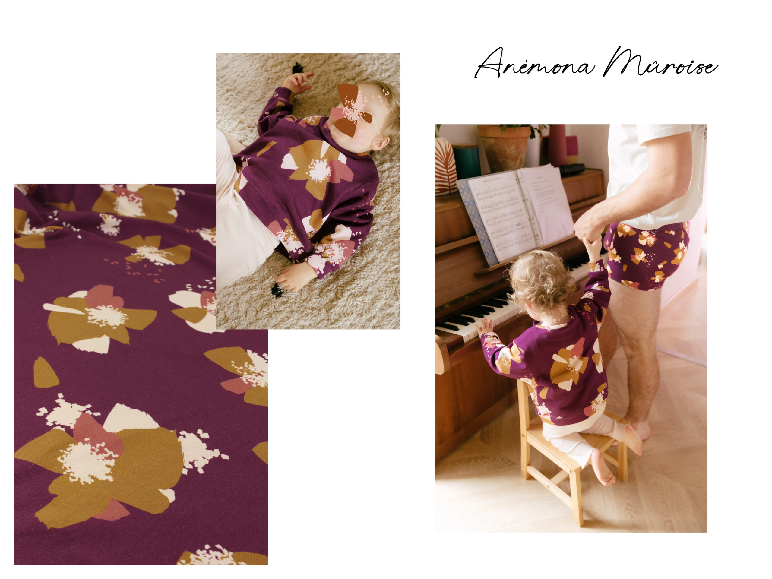 lookbook collection maille anémona d'automne Eglantine et Zoe sweat de coton bio muroise